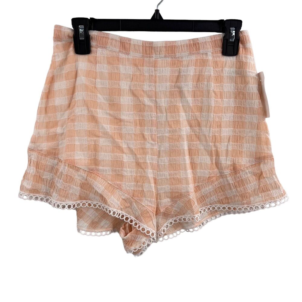 BB Dakota Pink Plaid Ruffle Hem Shorts Size 6 New